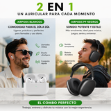 Auriculares Bluetooth Inalámbricos 2 en 1 | In Ear + Diadema